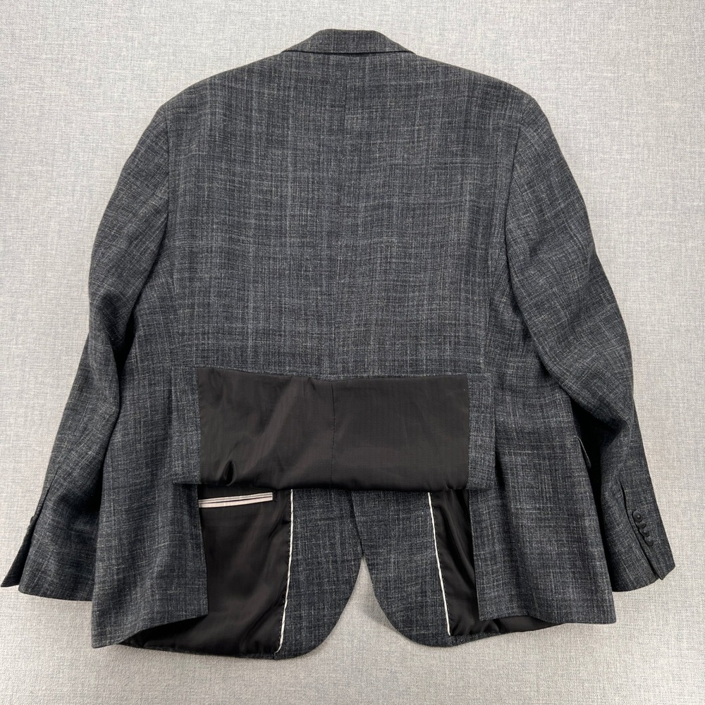 Joseph Abboud E Thomas Wool Silk Linen‎ Blazer Sport Coat Men 50R Gray Plaid Ivy - Picture 6 of 13